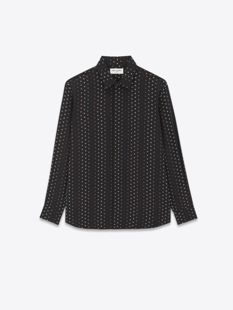 SAINT LAURENT yves collar classic shirt in dotted crepe de chine