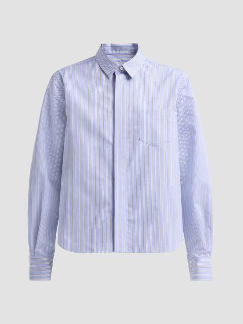 sacai Women's Cotton Poplin Striped Shirt - Blue Stripe