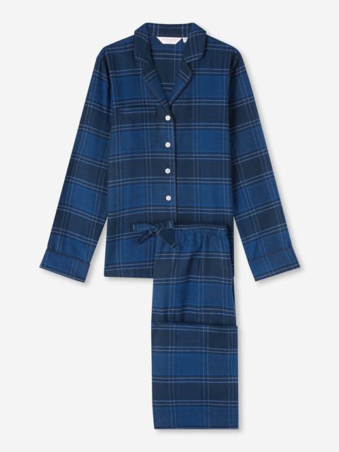 Derek Rose Women's Pyjamas Kelburn 27 Brushed Cotton Navy