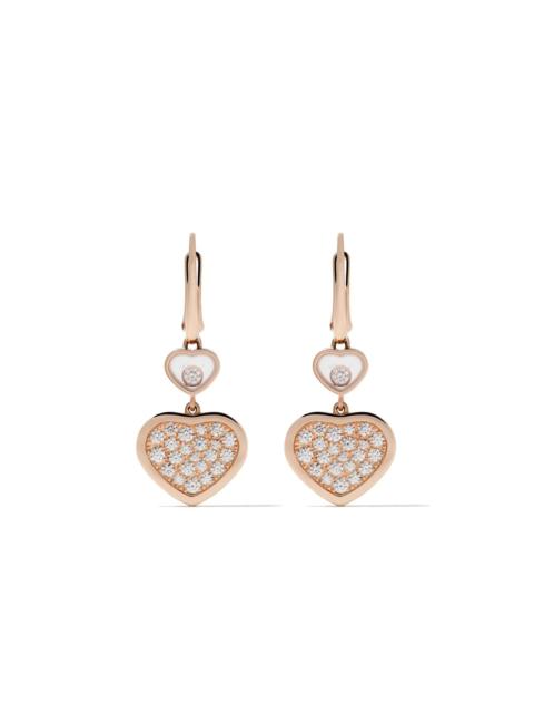 Chopard 18kt rose gold Happy Hearts diamond drop earrings