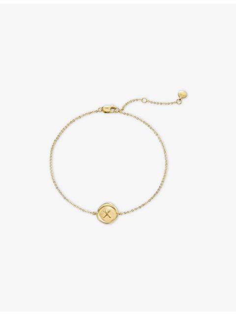 MONICA VINADER Mini Initial X Stamp 14ct Solid Gold Chain Bracelet