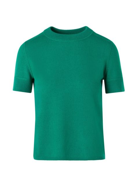AKRIS Women's Cashmere Short-Sleeve Knit Sweater - Tourmaline