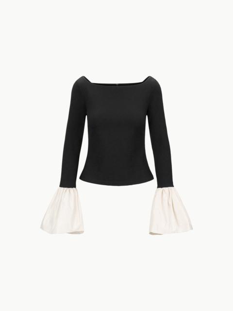 STAUD PAIGE TOP BLACK IVORY