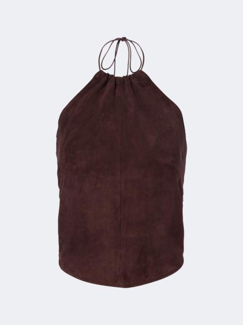 STOULS Rosie halterneck suede top