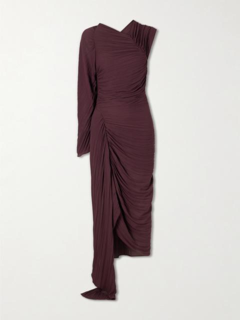 Victoria Beckham Off-the-shoulder Plissé Midi Dress
