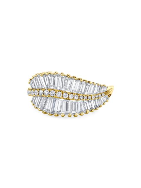 ANITA KO Women's Sideways Palm Leaf 18K Gold & Diamond Ring - Yellow Gold