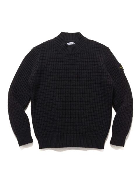 Stone Island Double Weave Pure Wool Knit Sweater Black