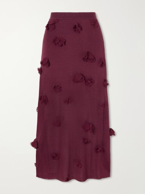 SIMKHAI Cora Floral-appliqué Midi Skirt