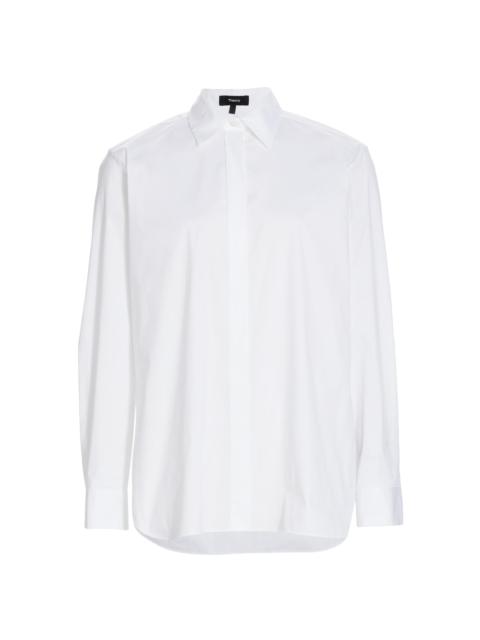 Theory Women's Classic Cotton-Blend Button-Front Shirt - White