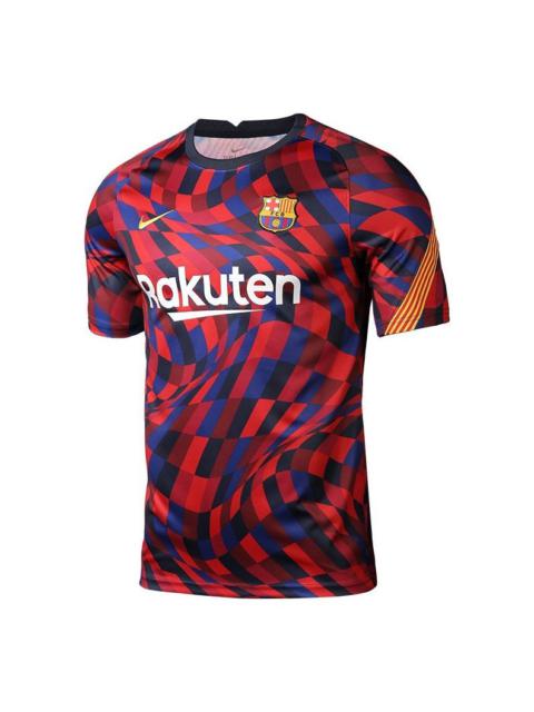 Nike Nike FC Barcelona 20-21 Season Plaid Short Sleeve Soccer/Football Multicolor Multi-color CD5812-658