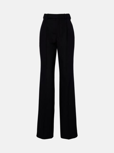 SAINT LAURENT Pleated virgin wool straight pants