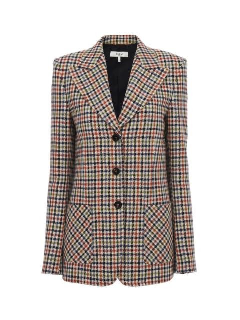 Chloé TAILORED JACKET IN CHECK WOOL