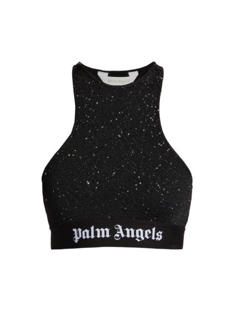 Palm Angels Women's Soiree Knit Bra Top - Black White
