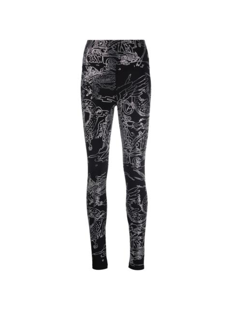 tattoo-print embellished leggings