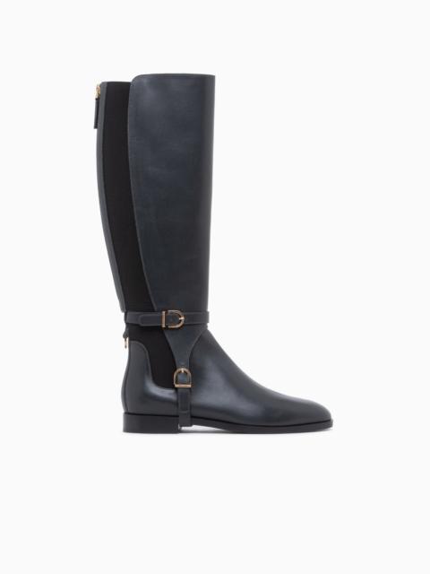 GIORGIO ARMANI BOOTS IN LEATHER WITH RUBBER DETAILS