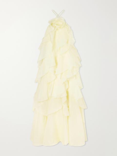 Aje. Pandorea Appliquéd Ruffled Organza Gown