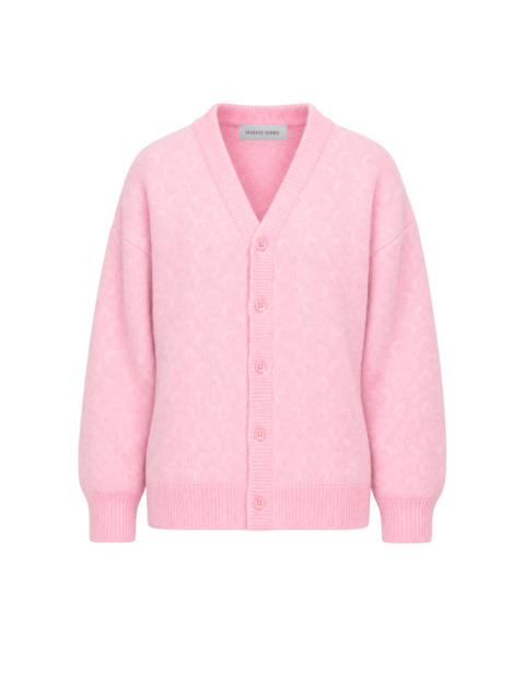 Marine Serre FLUFFY MOON JACQUARD KNIT LONG SLEEVES CARDIGAN