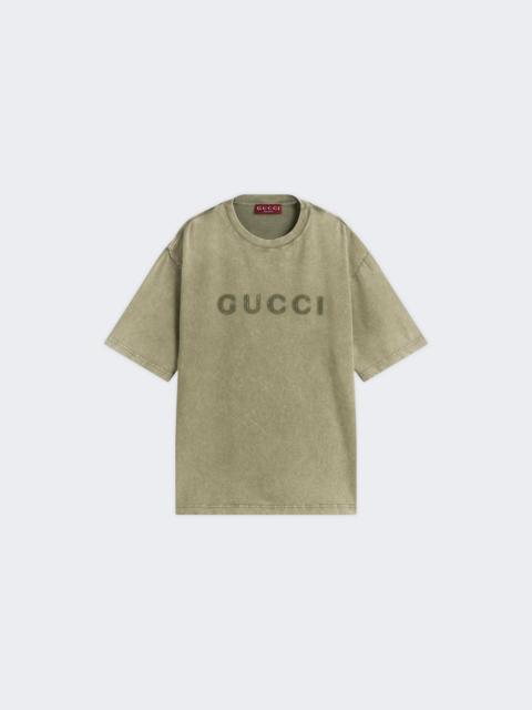 GUCCI Logo Print Heavy Jesey Tee Loden