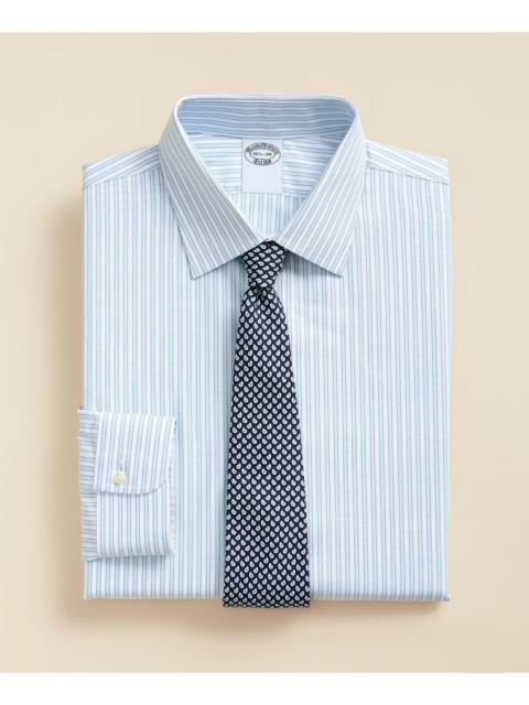 Brooks Brothers Stretch Supima® Cotton Non-Iron Royal Oxford Ainsley Collar, Outline Stripe Dress Shirt