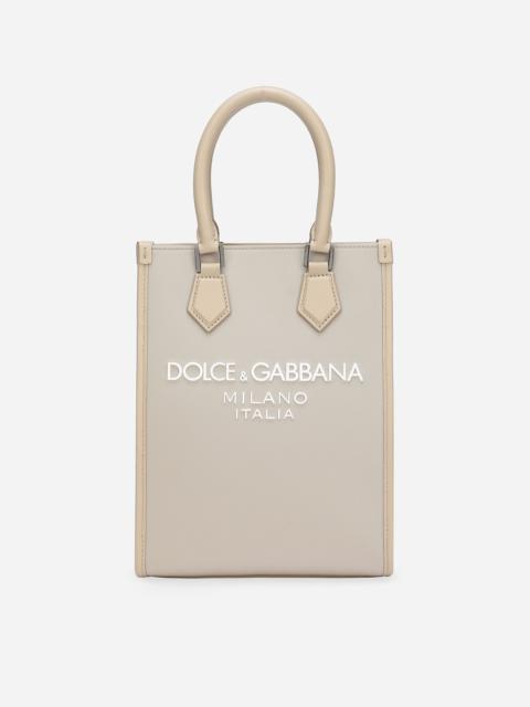 Dolce & Gabbana Small nylon bag with rubberized logo