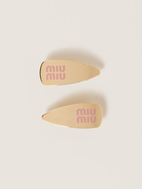 Miu Miu Enameled metal hair clips