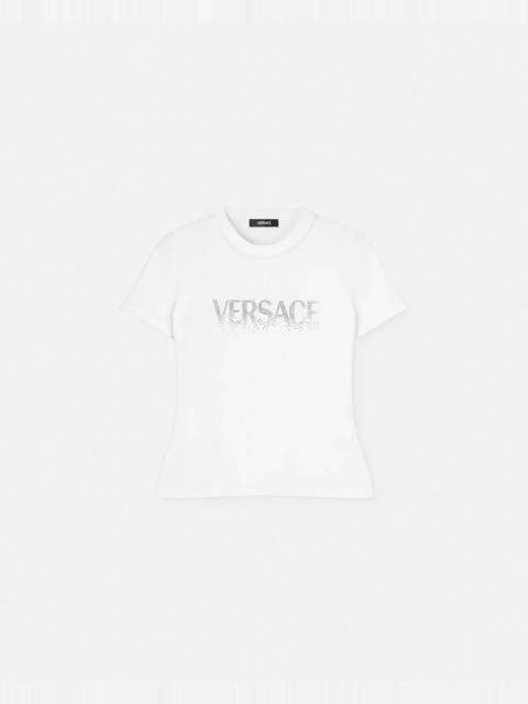 VERSACE Crystal Logo Fitted T-Shirt
