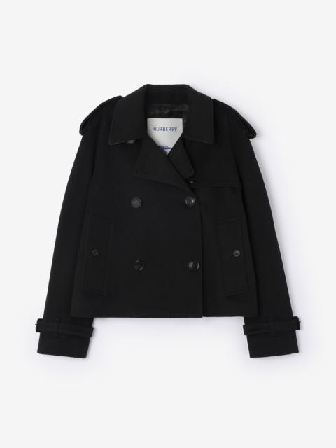 Burberry Cropped Cashmere Mayfair Trench Jacket