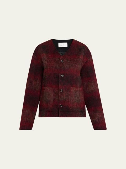 Tonywack V-Neck Plaid Mohair Jacket