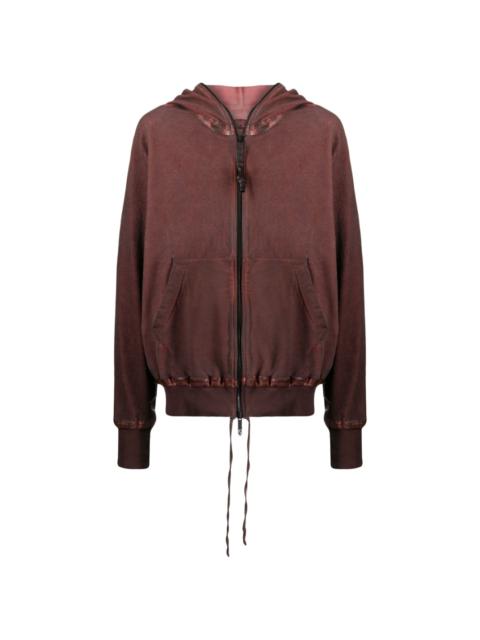 zipped organic cotton hoodie jacket