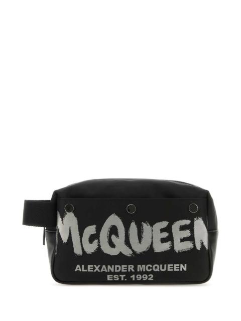 Alexander McQueen Alexander McQueen Graffiti Logo Beauty Case — Black