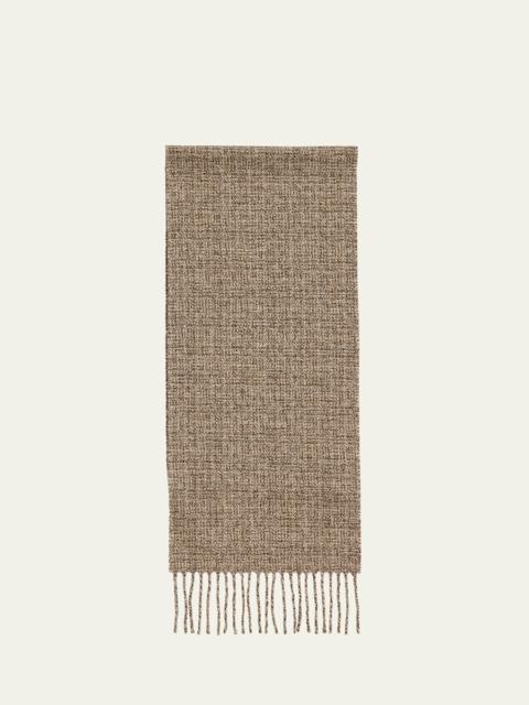 Loro Piana Men's Mouline Tweed Cashmere Scarf