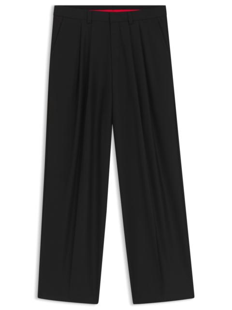 HUGO MODERN-FIT TROUSERS IN WOOL-BLEND TWILL