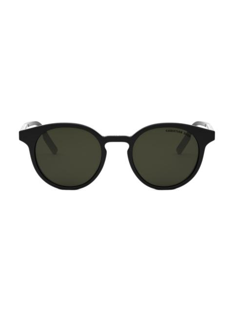 Dior Men's DiorTag R1I 49MM Round Sunglasses - Silver Black Green