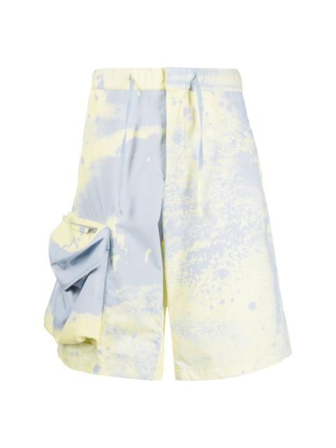gradient-effect cotton track shorts