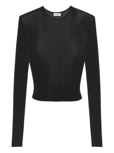 SAINT LAURENT round-neck fine-knit top