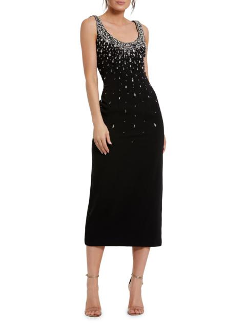 MAC DUGGAL Women's Beaded Jersey Midi-Dress - Black