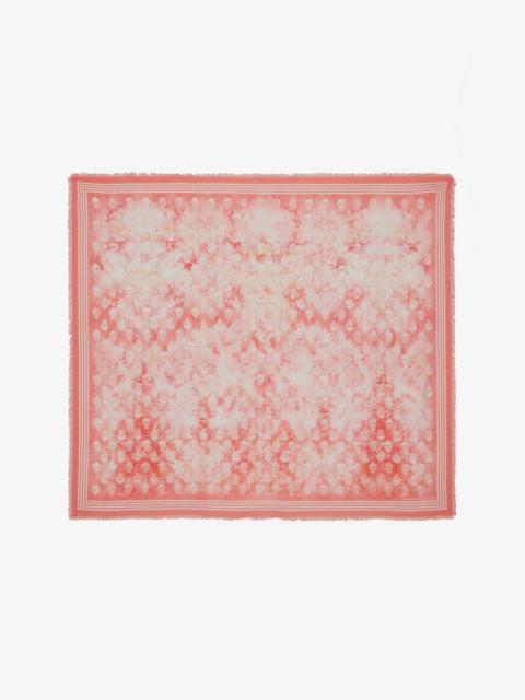 Alexander McQueen Sea Print Biker Skull Scarf in Coral