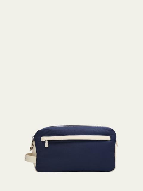 Brunello Cucinelli Men's Leather Double-Zip Toiletry Bag