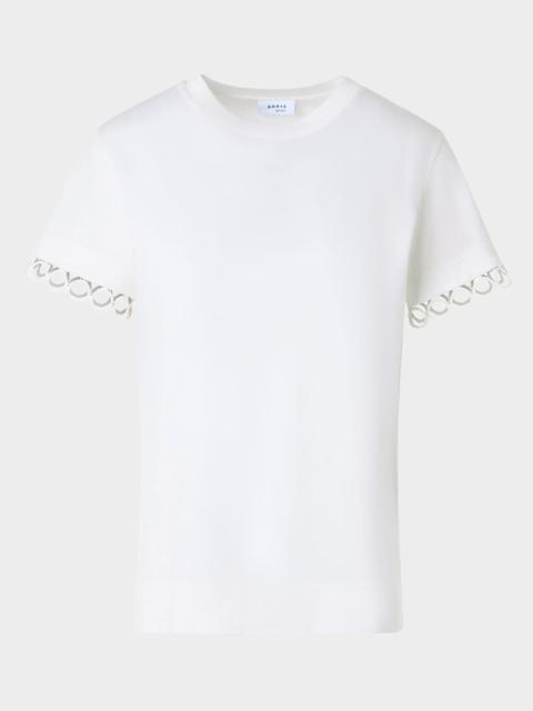 AKRIS Embroidered-Cuff Short-Sleeve T-Shirt