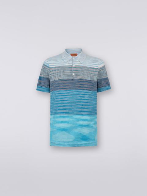 Missoni Dégradé striped cotton short-sleeved polo shirt