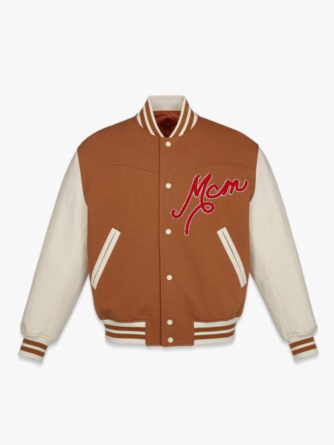 MCM Logo Embroidered Varsity Jacket
