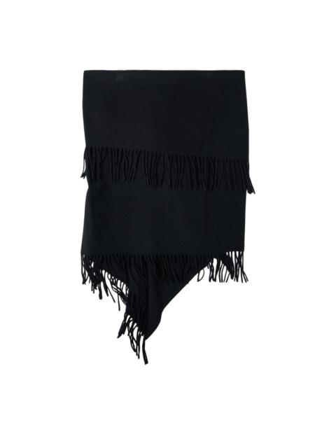 OPEN YY Fringed Zip Shawl