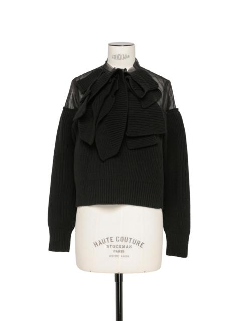 sacai Chiffon Mix Wool Knit Pullover