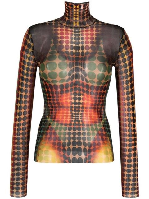 Jean Paul Gaultier The Orange dot-print top