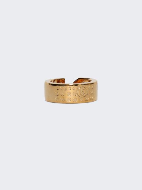MM6 Maison Margiela Minimal Logo 3mm Ring Yellow Gold Polished