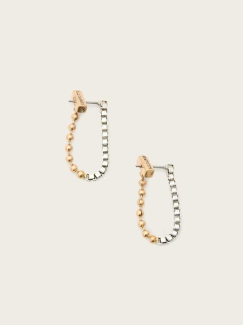 ALLSAINTS BOX CHAIN TWO TONE BALL EARRINGS