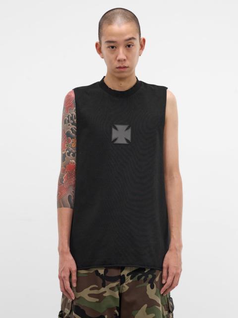 VETEMENTS Black Leather Biker Cross Tank