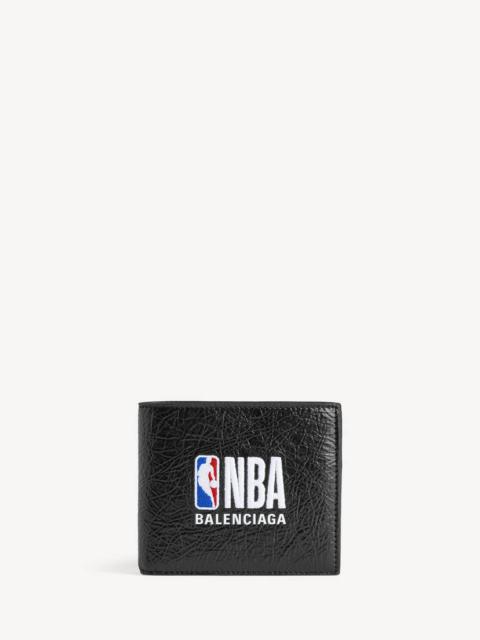 BALENCIAGA Men's Balenciaga | Nba Collaboration Cash Square Folded Wallet in Black