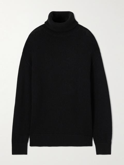 TOTEME Oversized Ribbed Organic Cotton And Cashmere-blend Turtleneck Sweater