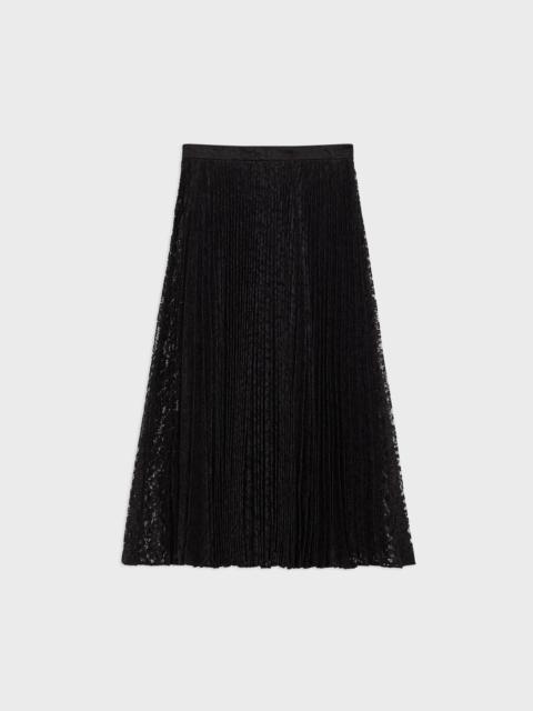 Theory Pleated Midi Skirt in Leopard Lace